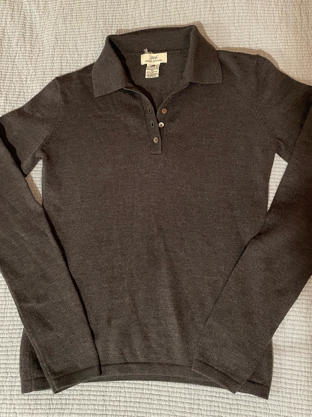 Brook’s Brothers Dark Charcoal Polo Sweater